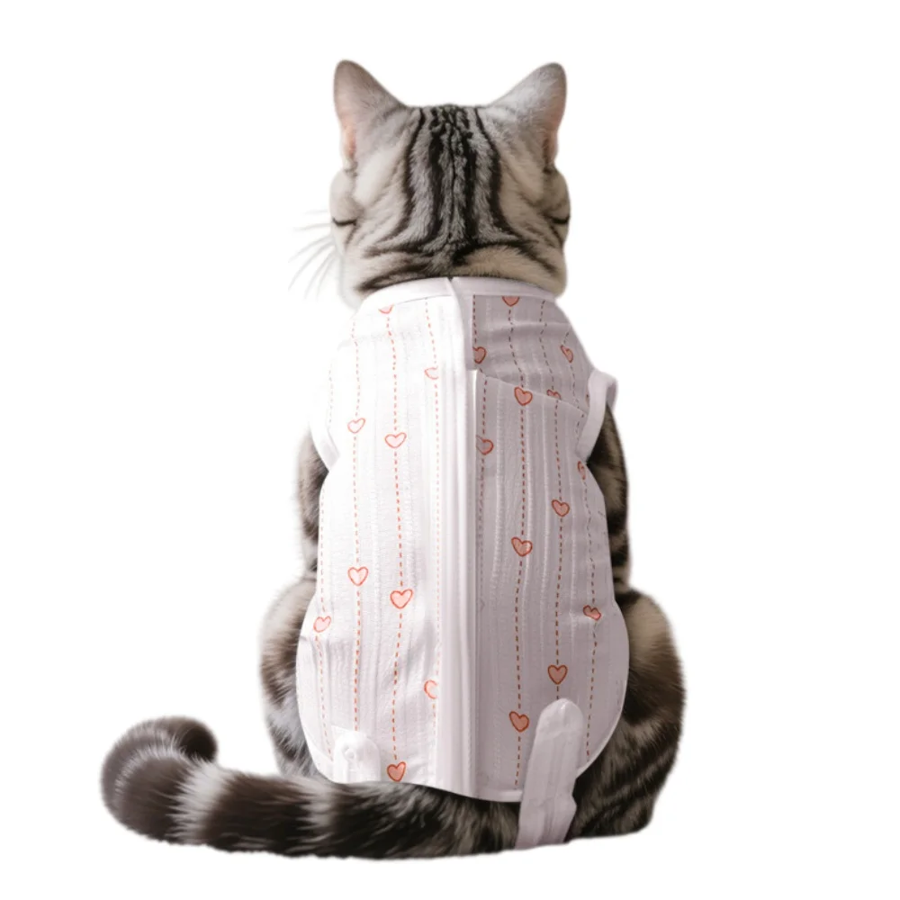 Eco-friendly Heart-Shaped Anti-Lick Neutering Polyester Dogs Winter Vest Modern Print XL New Year's Postpartum Surgical Care - Image 2