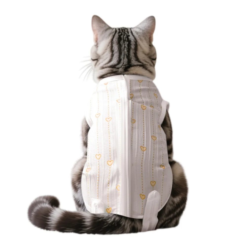 Eco-friendly Heart-Shaped Anti-Lick Neutering Polyester Dogs Winter Vest Modern Print XL New Year's Postpartum Surgical Care - Image 3