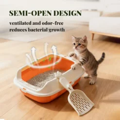畅销高品质智能易清洁防臭大容量PP猫砂盆（带内部空间）