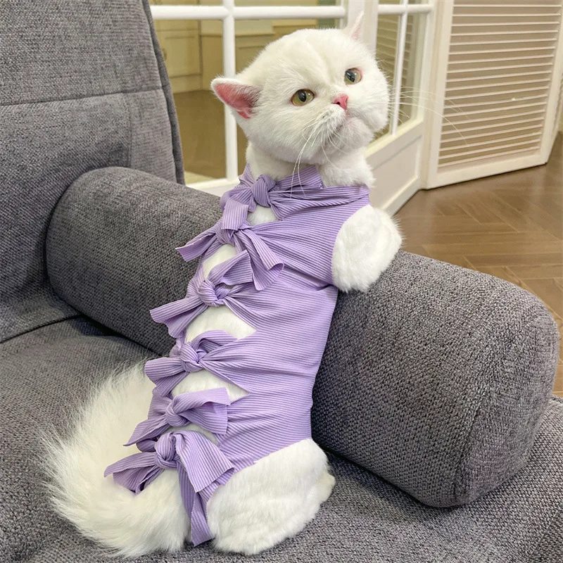 Cat Recovery Suit Surgery Anti-Lick Breathable Wholesale Cute Cat Clothes - Image 3