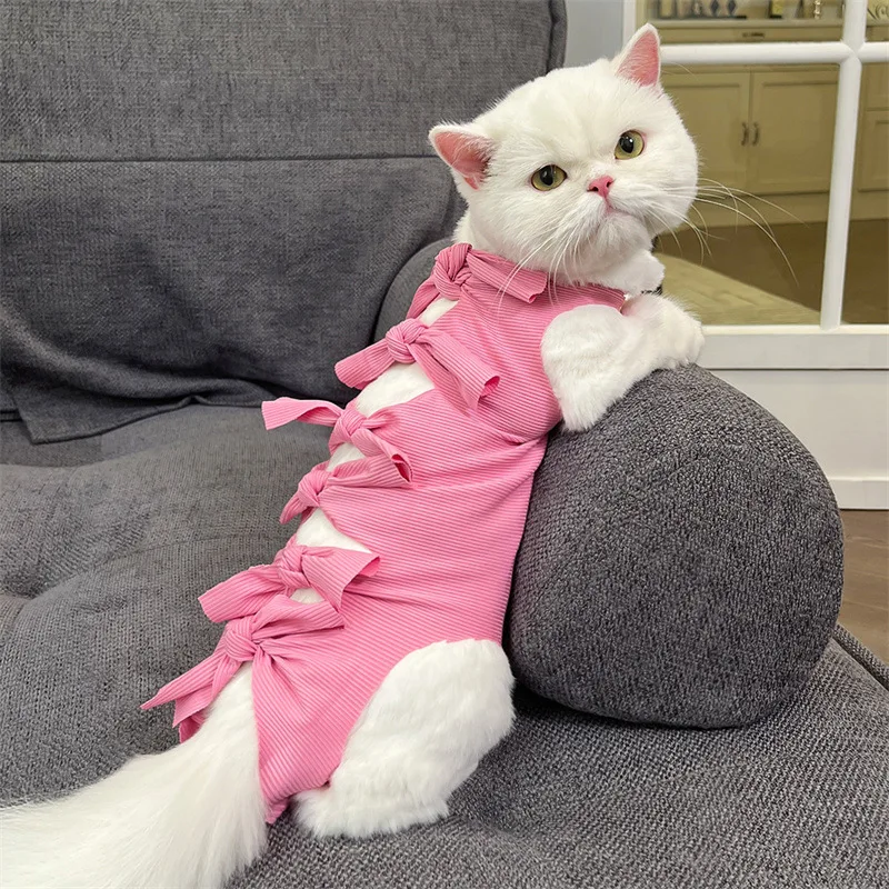 Cat Recovery Suit Surgery Anti-Lick Breathable Wholesale Cute Cat Clothes - Image 6