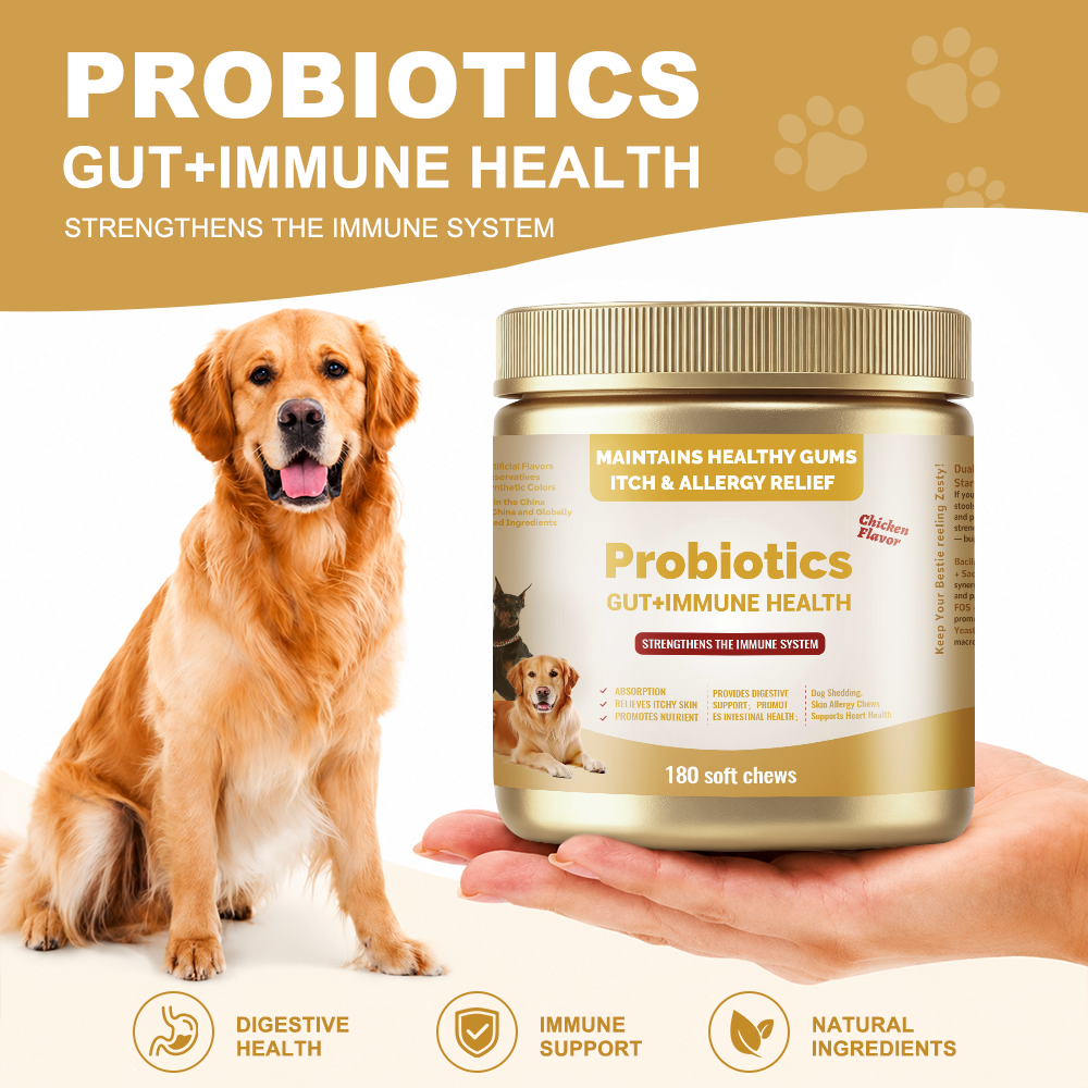 Digestive Health Soft Chews for Dogs and Cats, Chicken Flavor, 180 Count