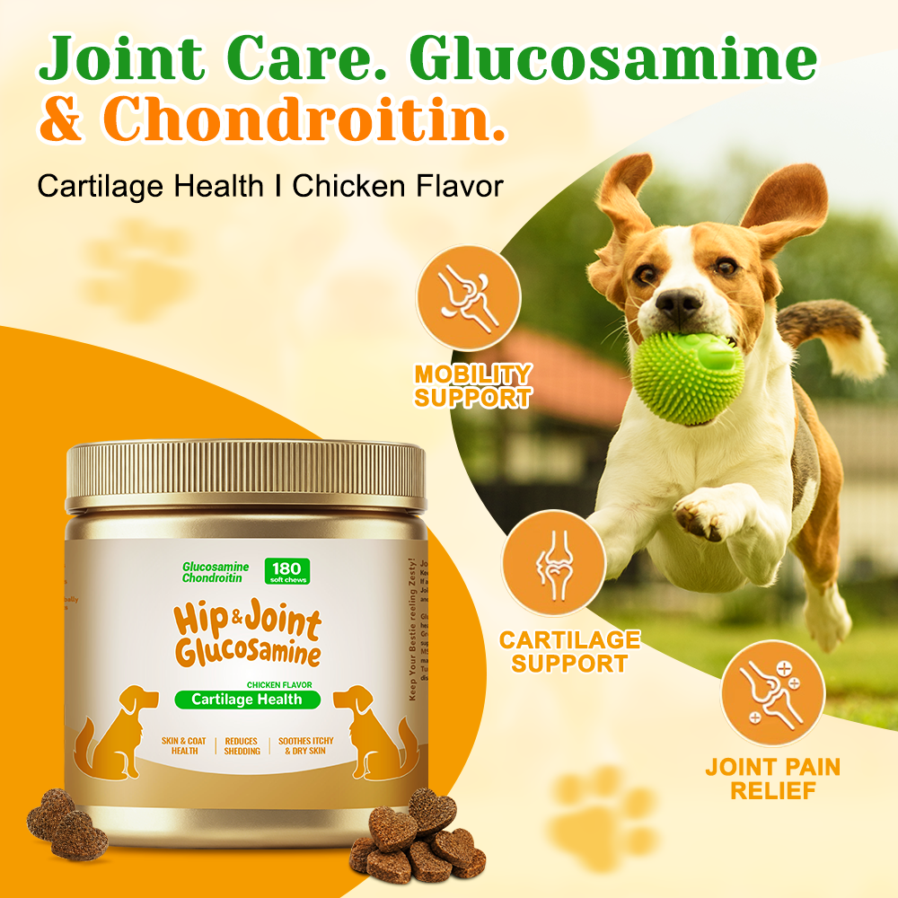 Hip & Joint Support Soft Chews for Dogs and Cats, Chicken Flavor, 180 Count - Image 3