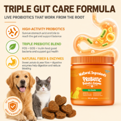 Probiotic Gut Health Soft Chews for Dogs, Chicken Flavor, 180 Count