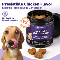 Hip & Joint Soft Chews for Dogs, Chicken Flavor, 180 Count