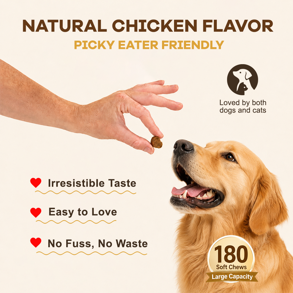 Calming Bites Soft Chews for Dogs and Cats, Chicken Flavor, 180 Count - Image 3