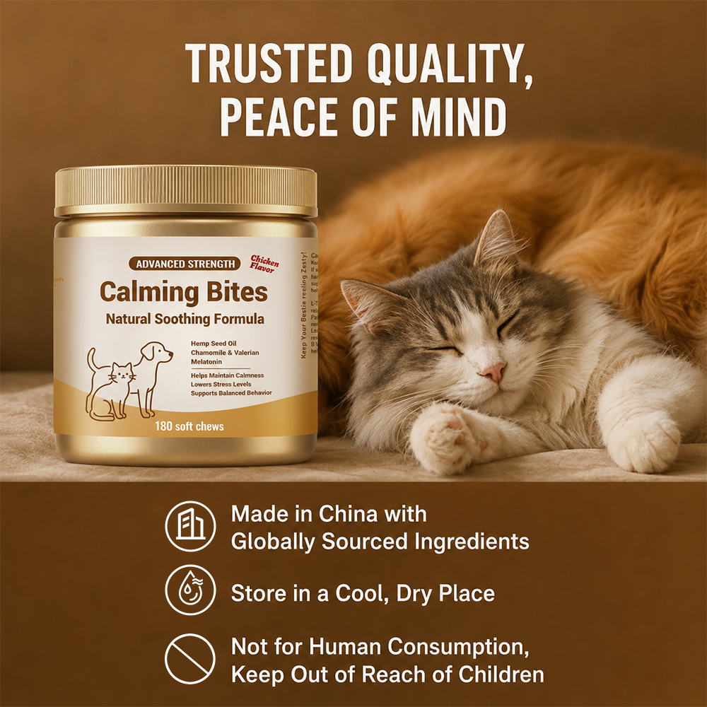 Calming Bites Soft Chews for Dogs and Cats, Chicken Flavor, 180 Count