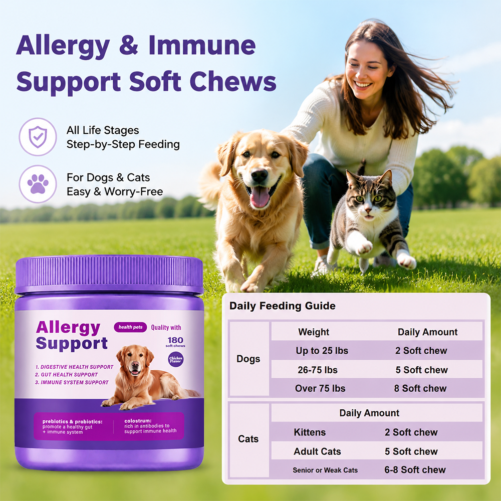 Allergy Support Soft Chews for Dogs and Cats, Chicken Flavor, 180 Count - Image 9