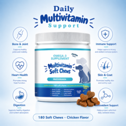 Multivitamin Soft Chews for Dogs, Chicken Flavor, 180 Count