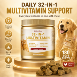 32-in-1 Multivitamin Soft Chews for Dogs and Cats, Chicken Flavor, 180 Count