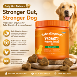 Probiotic Gut Health Soft Chews for Dogs, Chicken Flavor, 180 Count